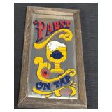 Vtg Pabst Blue Ribbon beer advertising mirror w/