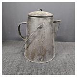 Vintage Black Enamelware Coffee Pot