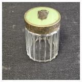 VTG Gold Tone Dresser Jar w/ Lid