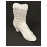4.25" Fenton Milk Glass Daisy Button Boot