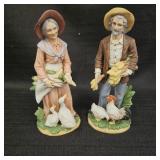 VTG Homco Farmer & Wife Porcelain Figurines