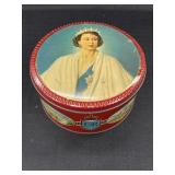 Vtg biscuit tin commemorating the coronation of