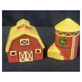John Deere ceramic barn & silo salt & pepper