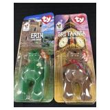 2 Ty Teenie Beanies - Erin & Brittannia Bears,