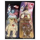 2 Ty Teenie Beanies - Glory & Brittannia Bears,