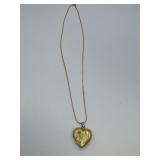 Vtg. 1/2 12K GF Heart Locket Necklace