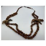 Safari Hand Carved Wood Beaded Necklace