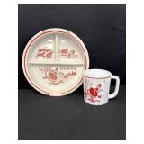 Little Bo Peep Divided Glass Plate & Cup
