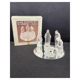 Glass Nativity Set w/ Mirror