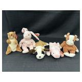 5 Ty Beanie Babies - Nuts, Hoppity, Bernie (no