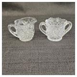 Clear Glass Sugar Bowl & Creamer Set
