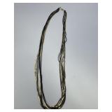 10 Strand Gold Tone & Black Necklace