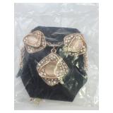 Avon Sparkling Rose Gold Tone Necklace & Earring
