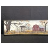 Billy Jacobs 'Harvest Time' print on wooden piece