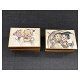 2 Reuge Swiss Musical Movement Wood Music Box
