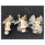 3 vtg Western Germany Christmas angel ornaments