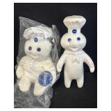 1997 Pillsbury Doughboy beanie & 1971 rubber doll
