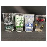 4 Souvenir Glasses