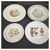 (4) VTG Nursery Rhyme & Alphabet Plates