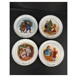 4- 9.25' Avon Christmas Decorative Plate 1881-84