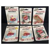 (6) Vtg. Arjon Campbell's Soup magnets collector