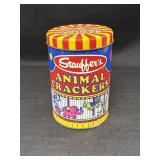Vtg Stauffer's Animal Crackers collectible tin,