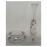 Fenton Glass bud vase & candy dish for 25th &