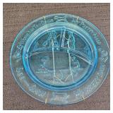 VTG Blue 'Nursery Rhyme' Child's Divided Plate