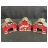 1999 Hallmark tin 'Red Barn' Christmas ornaments