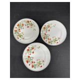 3- 7.25' Avon Strawberry Porcelain 22 Gold Trim