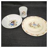 Vintage Children's Plate, Bowl, & Cup