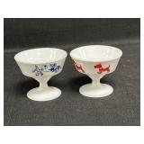 Hazel Atlas White Milk Glass Footed Sherbet Dishes