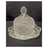 Avon Fostoria Glass covered butter dish