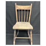 Wooden Plank Seat Spindle Back Chair