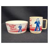 Deka Cracker Jack Cereal Plastic Bowl & Cup