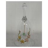 Avon 24% full lead crystal bell w/ floral design