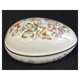 Avon fine porcelain egg trinket box w/ 22K gold