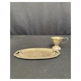 Hammered Cream Dish & Tray