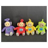 Vtg. 1998 Eden Teletubbies beanie Plush doll Set 4