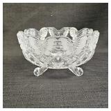 Crystal Footed 8in Bowl w/ Butterflies