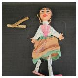 Vintage String Marionette Puppet 15in Doll