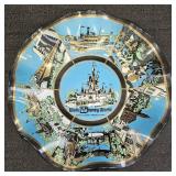 VTG Walt Disney World Glass Souvenir Ruffled Dish