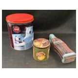 3 Coca-Cola tins - Happy Holiday Polar Family,
