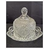 Avon Fostoria Glass covered butter dish