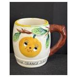 'Drink Orange Juice' Japan ceramic mug