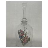 Lead Crystal glass bell w/ floral design