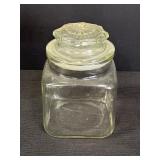 Clear Glass Square Canister Jar- 6.5" tall