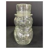 Libbey of Canada 7.5" Glass Snowman Jar
