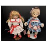 (2) Dolls Porcelain & Cloth, Vinyl & Cloth