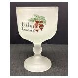 8in frosted Christmas goblet - Holiday Greetings
